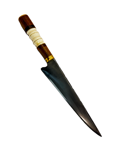 Faca Churrasco Carbon 1070 – Cabo em Madeira de Lei e Osso Torneado
