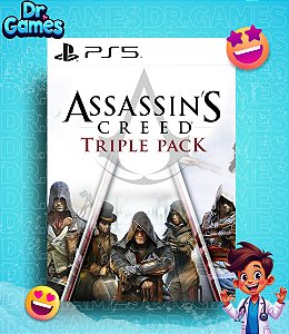 ASSASSIN'S CREED TRIPLE PACK: BLACK FLAG, UNITY, SYNDICATE (BUNDLE) - PS5 MÍDIA DIGITAL