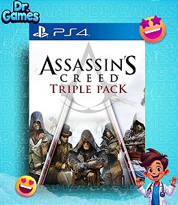 ASSASSIN'S CREED TRIPLE PACK: BLACK FLAG, UNITY, SYNDICATE (BUNDLE) - PS4 MÍDIA DIGITAL