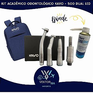 KIT ACADÊMICO ODONTOLÓGICO KAVO SÉRIE 500 DUAL LED COM MOCHILA  SPRAY