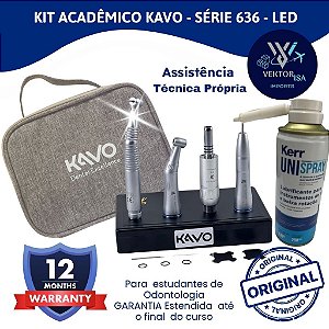 KIT ACADEMICO ODONTOLOGICO KAVO SÉRIE 636 CP LED + BOLSA E SPRAY KERR