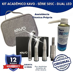 KIT ACADÊMICO ODONTOLÓGICO KAVO - Série 500 - Dual LED - COM BOLSA E LUBRIFICANTE UNISPRAY KAVO KERR