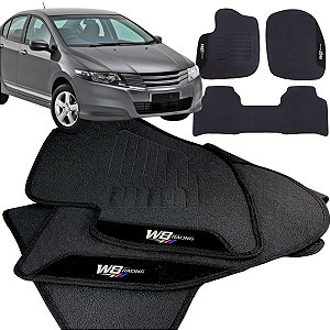 Tapete pra Carro Borracha Honda City 2009 a 2014 3 Peças