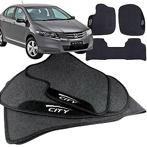 Tapete pra Carro Borracha Honda City 2009 a 2014 3 Peças