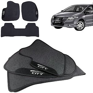 Tapete pra Carro Borracha Honda City 2009 a 2014 3 Peças