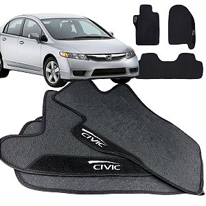 Tapete pra Carro Borracha Honda New Civic 2007/2013 3 Peças