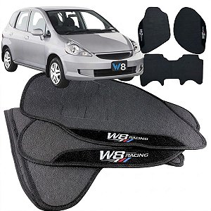 Tapete pra Carro Borracha Honda Fit 2004 a 2008 3 Peças