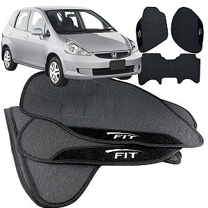 Tapete pra Carro Borracha  Honda Fit 2004 a 2008 3 Peças