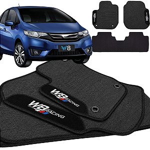 Tapete pra Carro Borracha Honda Fit 2015 a 2022 3 Peças