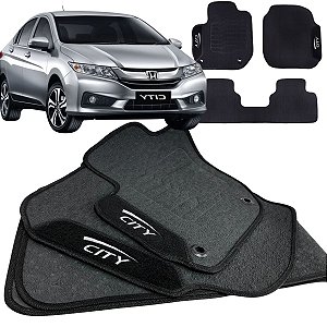 Tapete pra Carro Borracha Honda City 2015 a 2021 3 Peças
