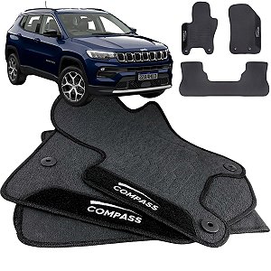 Tapete pra Carro Borracha Jeep Compass 2019 a 2024 3 Peças