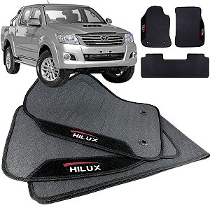 Tapete pra Carro Borracha Toyota Hilux 2005 a 2015 3 Peças