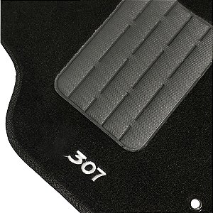Jogo Tapete Carpete Automotivo Peugeot 307 2001a 2012 Preto 5 Peças
