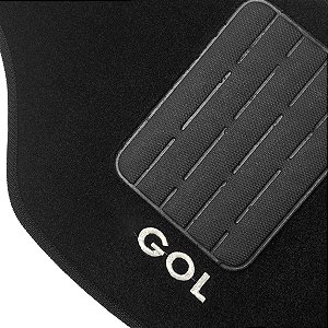 Jogo Tapete Carpete Automotivo Gol G5 / G6 Preto com Logo Bordado 5 Peças