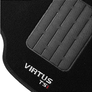 Jogo Tapete Carpete Automotivo Virtus Tsi 2019 a 2022 Preto 5 peças
