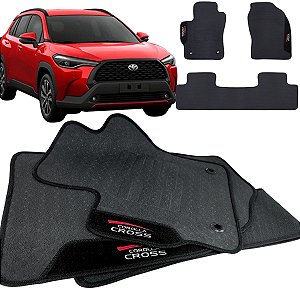 Tapete pra Carro Borracha Corolla Cross 2020 a 2025 3 Peças