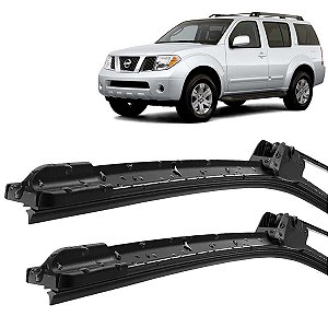Par Palheta Limpador ParaBrisa Pathfinder 2005 2006 2007 2008 2009 Silicone encaixe Gancho