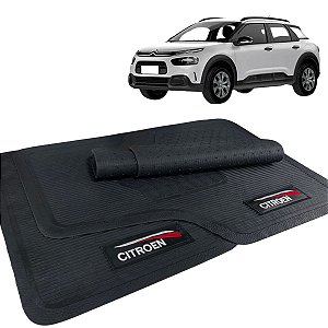 Jogo de Tapete Citroen C4 Cactus 2019 2020 2021 2022 2023 Borracha Com Logo