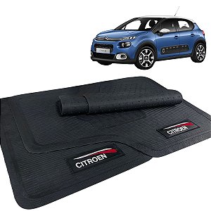Jogo de Tapete Citroen Novo C3 2022 a 2023 Borracha Com Logo