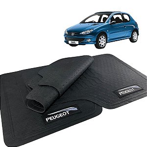 Jogo de Tapete Peugeot 206 2006 a 2010 Borracha Com Logo