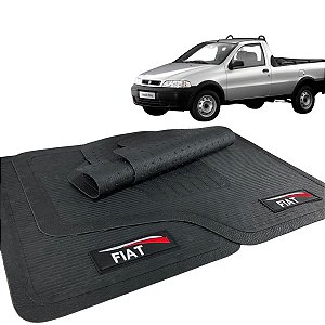Jogo Tapete Strada 1996 a 2006 Borracha com Logo Fiat