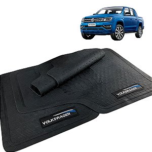 Jogo Tapete Amarok 2020 2021 2022 2023 Borracha Logo VW