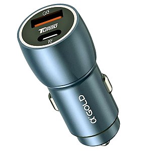 Carregador Veicular Turbo 60w USB-C e USB-A 2 Entradas