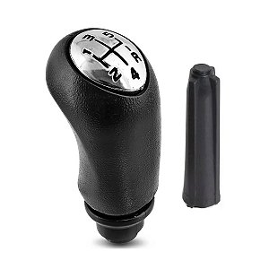 Bola de Cambio Renault Logan / Sandero / Megane / Duster em PVC Preto Tampa Cromada Com Bucha