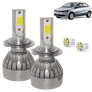 Kit Super Led Gol G6 2013 a 2016 Farol Foco Duplo Baixo H7 20000 Lumens