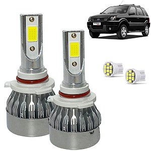 Kit Lâmpada Super Led EcoSport 2003 a 2010 Farol Milha HB4 20000 Lumens