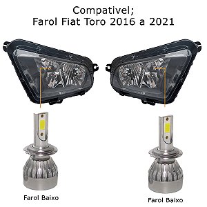 Kit Lâmpada Super Led Toro 2016 a 2020 Farol Baixo H7 20000 Lumens