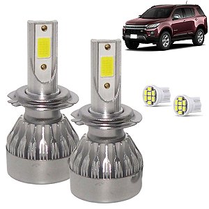 Kit Super Led Trailblazer 2013 a 2017 Farol Baixo H7 + Milha H1 20000 Lumens
