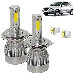 Kit Super Led Celta 2006 2007 2008 2009 2010 2011 Farol Alto e Baixo H4 20000 Lumens