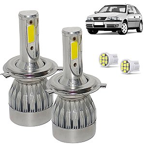 Kit Super Led Gol G3 2000 a 2005 Farol Simples Alto e Baixo H4 20000 Lumens