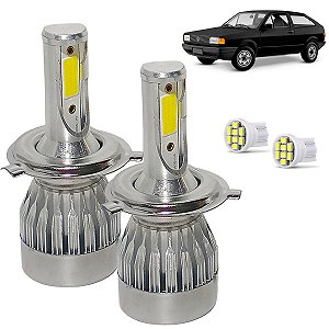 Kit Super Led Gol G1 1991 a 1995 Farol Alto e Baixo H4 20000 Lumens