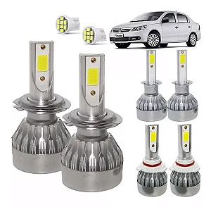 Kit Super Led Voyage 2013 a 2016 Farol Duplo Baixo H7 + Alto H1 + Milha HB4 20000 Lumens