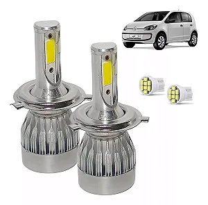 Kit Super Led UP 2014 a 2021 Farol Alto e Baixo H4 20000 Lumens