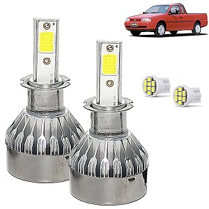 Kit Super Led Saveiro G2 1998 a 2000 Farol Milha H3 20000 Lumens