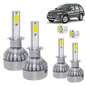 Kit Super Led Palio Weekend Treking 2009 a 2013 Farol Baixo H1 + Milha H1 20000 Lumens