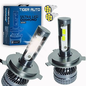 Kit Lâmpada Ultra Led Diamond 6500K H4