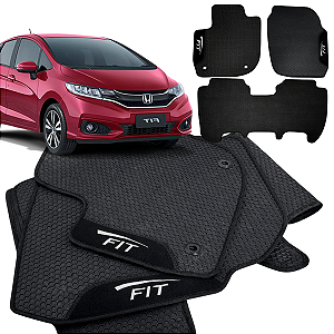 Tapete Borracha Fit 2015 a 2026 3 peças Traseira inteiriça