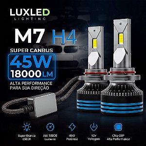 Kit Par Lâmpada Ultra Super LED Ecosport 2003 Até 2010 Alta Potência 45W 18000 Lumens Canbus H