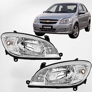 Par Farol Prisma 2006 2007 2008 2009 2010 2011  Foco Simples Mascara Cromada