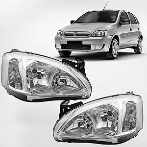 Par Farol Corsa Montana 2008 2009 2010 2011 2012 Foco Duplo Lente Lisa Cromada