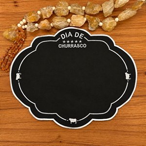 Americano food Churrasco bordado branco