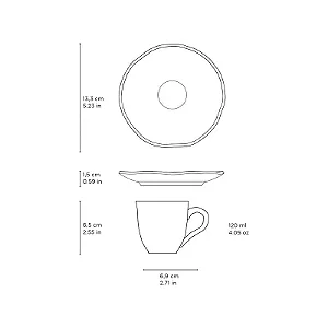 Xícaras de Café com Pires Bio Latte 120ml