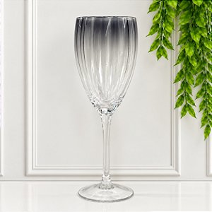 Taça Vidro Transparente Cinza 320ml