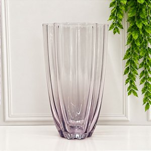 Copo vidro Transparente e Lilás 480ml