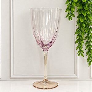 Taça de Vidro Transparente e Lilas