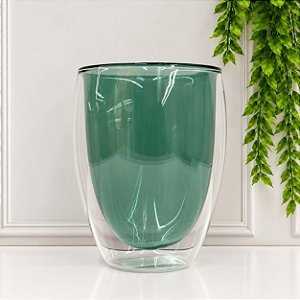 Copo Vidro Duplo Verde